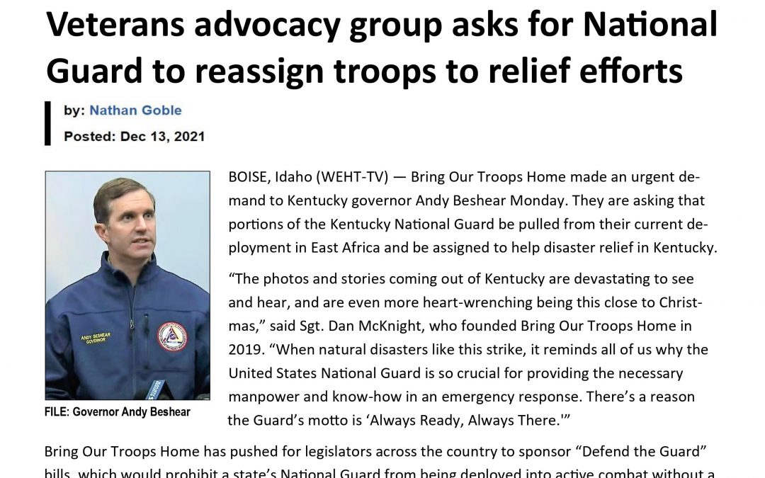 Veterans Advocacy Group Asks For National Guard to Reassign Troops to Relief Efforts