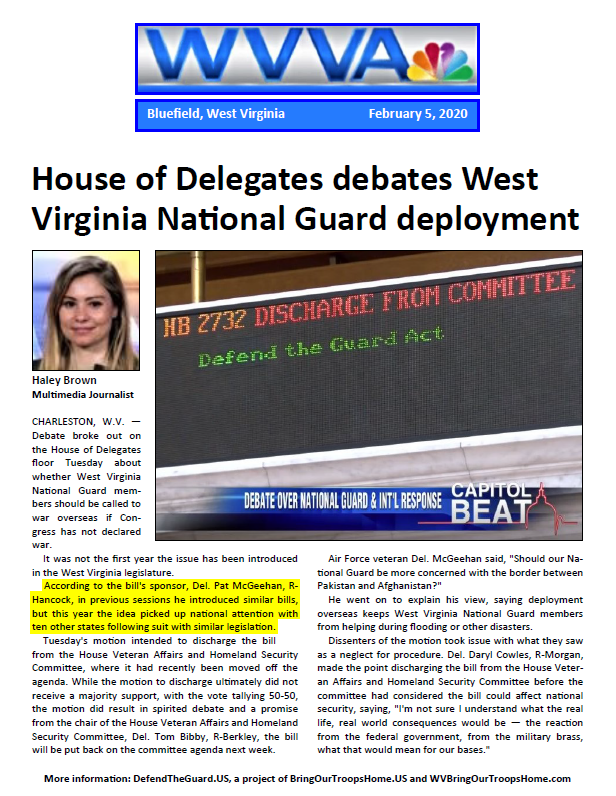 House of Delegates debates West Virginia National Guard deployment