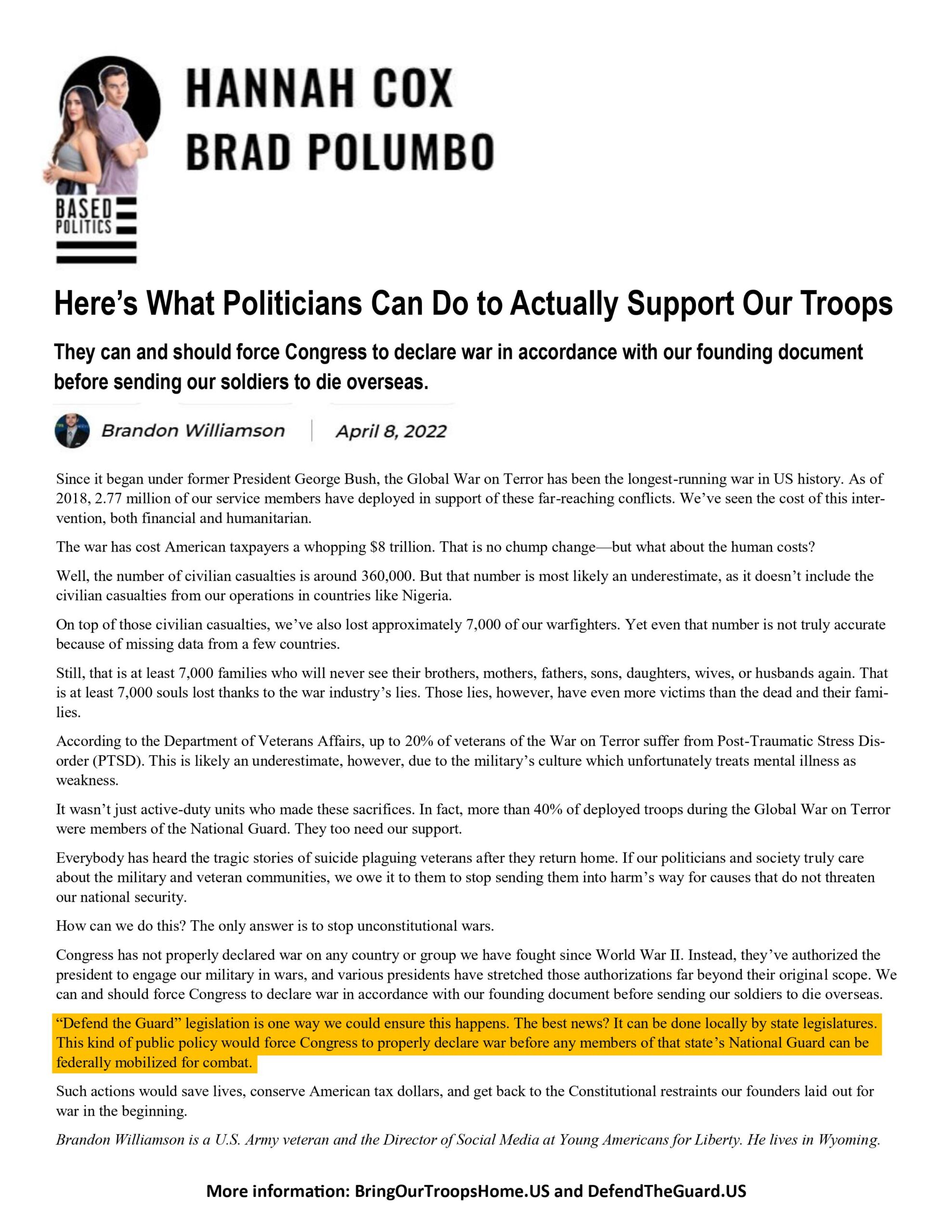 Here’s What Politicians Can Do to Actually Support Our Troops
