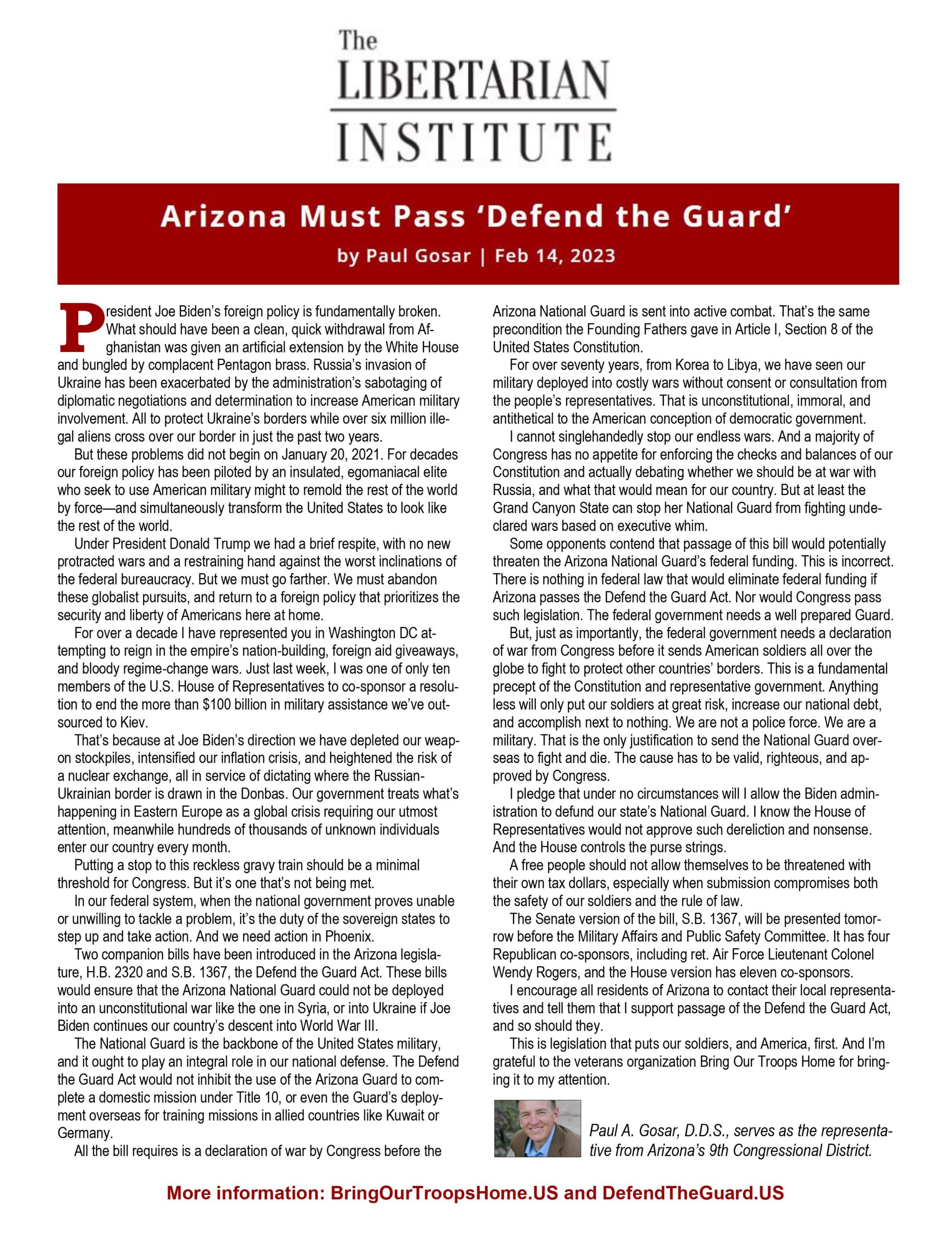 Arizona Must Pass ‘Defend the Guard’